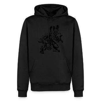 krampus - Sweat à capuche Premium bio Homme - noir - Devant - Nico (187cm)