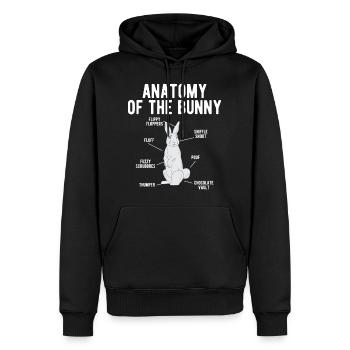 Anatomie Lapin Cadeau de vacances du dimanche de Pâques - Sweat à capuche Premium bio Homme - noir - Devant - Nico (187cm)