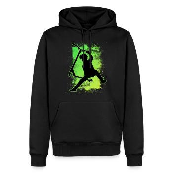 Freestyle Roller - Männer Premium Bio Hoodie - Schwarz - Vorne - Nico (187cm)