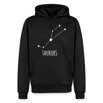 signe astrologique Taureau - Sweat à capuche Premium bio Homme - noir - Devant - Nico (187cm)