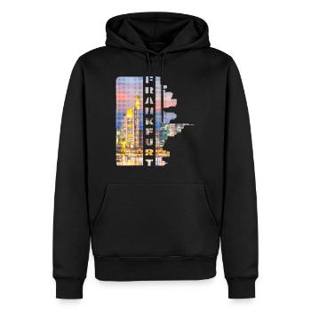 Francfort Allemagne Ville Skyline Accueil Amour - Sweat à capuche Premium bio Homme - noir - Devant - Nico (187cm)