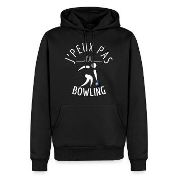 j'peux pas j'ai bowling - Sweat à capuche Premium bio Homme - noir - Devant - Nico (187cm)