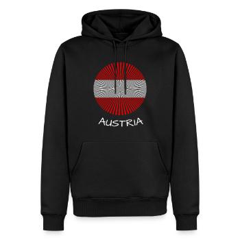 Austria - Männer Premium Bio Hoodie - Schwarz - Vorne - Nico (187cm)
