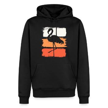 Flamingo Vogel Bunt Exotisch Sommer - Männer Premium Bio Hoodie - Schwarz - Vorne - Nico (187cm)