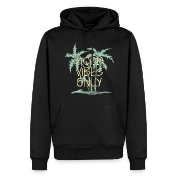 Urlaub Palmen Strand Sommer Palme Good vibes only - Männer Premium Bio Hoodie - Schwarz - Vorne - Nico (187cm)