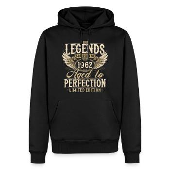 1962 Vintage Born Legends Cadeau d’anniversaire - Sweat à capuche Premium bio Homme - noir - Devant - Nico (187cm)