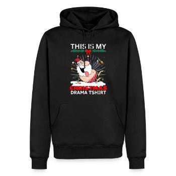Weihnachten tshirt- Weihnachtsmann mit Bier - Männer Premium Bio Hoodie - Schwarz - Vorne - Nico (187cm)