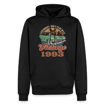 Vintage retro 1993 birthday 1993 - Men’s Premium Organic Hoodie - black - Front - Nico (187cm)