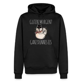 Schneemann guten Morgen - Männer Premium Bio Hoodie - Schwarz - Vorne - Nico (187cm)