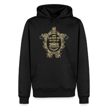 2002 - Männer Premium Bio Hoodie - Schwarz - Vorne - Nico (187cm)