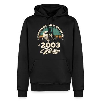 Legenden werden im 2003 geboren - Männer Premium Bio Hoodie - Schwarz - Vorne - Nico (187cm)