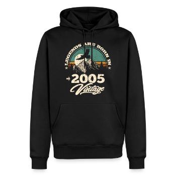 Legenden werden im 2005 geboren - Männer Premium Bio Hoodie - Schwarz - Vorne - Nico (187cm)