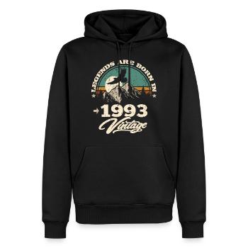 Legenden werden im 1993 geboren - Männer Premium Bio Hoodie - Schwarz - Vorne - Nico (187cm)