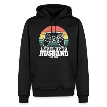 Level Up To Husband Est. 2023 Gaming Gamer - Sweat à capuche Premium bio Homme - noir - Devant - Nico (187cm)