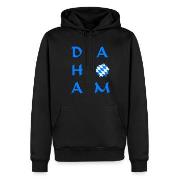 Dahoam in Bayern - Männer Premium Bio Hoodie - Schwarz - Vorne - Nico (187cm)