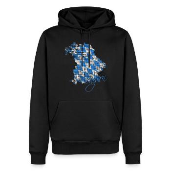 Bayern, Oberbayern, Geschenk für Bayern, Bavaria - Männer Premium Bio Hoodie - Schwarz - Vorne - Nico (187cm)