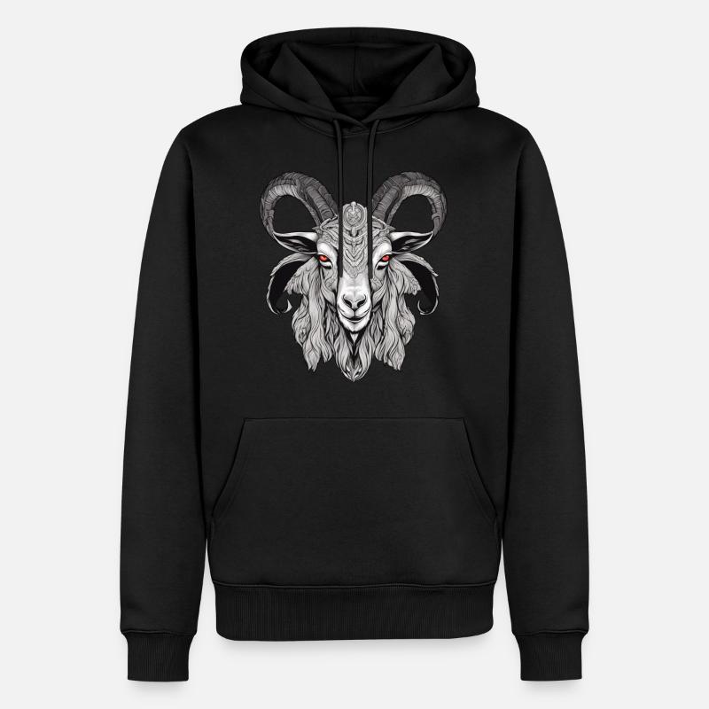 Chèvre Baphomet satanique - Sweat à capuche Premium bio Homme - noir