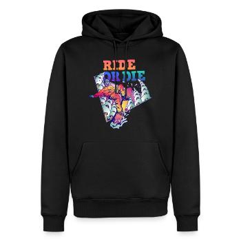 Snowboarder Ride or Die - Sweat à capuche Premium bio Homme - noir - Devant - Nico (187cm)