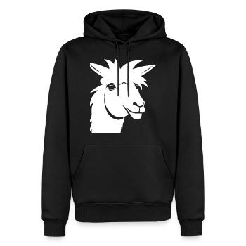 Lustige Lama-Silhouette Freche Spaß-Lamas - Männer Premium Bio Hoodie - Schwarz - Vorne - Nico (187cm)