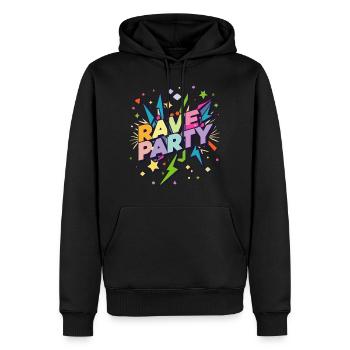Rave Party Festival - Männer Premium Bio Hoodie - Schwarz - Vorne - Nico (187cm)