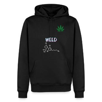 WEED - Männer Premium Bio Hoodie - Schwarz - Vorne - Nico (187cm)