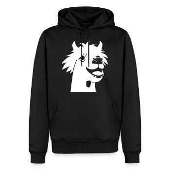 Lustige Lama-Silhouette Freche Spaß-Lamas - Männer Premium Bio Hoodie - Schwarz - Vorne - Nico (187cm)