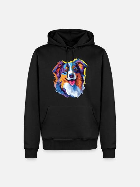 Australian Shepherd pop art - Men’s Premium Organic Hoodie - black