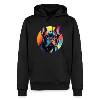 Französische Bulldogge Porträt Pop-Art-Stil - Männer Premium Bio Hoodie - Schwarz - Vorne - Nico (187cm)