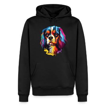 Hund Kavalier König Charles Spaniel Pop Art - Männer Premium Bio Hoodie - Schwarz - Vorne - Nico (187cm)