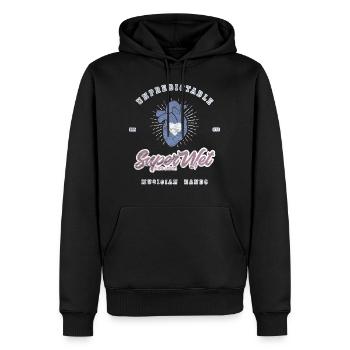 Mains de musicien imprévisibles βB (pâles) - Sweat à capuche Premium bio Homme - noir - Devant - Nico (187cm)