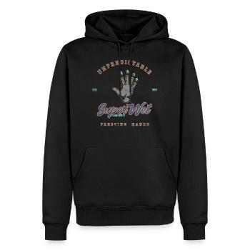 Mains glaciales imprévisibles (altérées) - Sweat à capuche Premium bio Homme - noir - Devant - Nico (187cm)