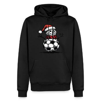 Schneemann mit Weihnachtsbällen - Männer Premium Bio Hoodie - Schwarz - Vorne - Nico (187cm)