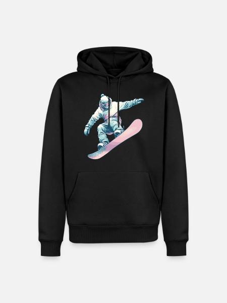 Snowboarder with pastel colors - Men’s Premium Organic Hoodie - black