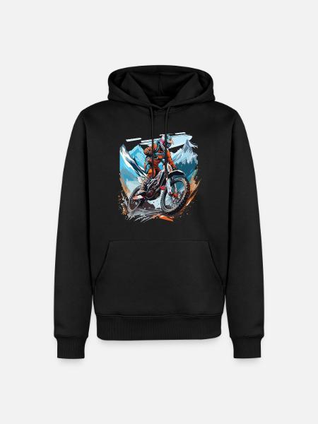 Motocross with a mountain backdrop - Men’s Premium Organic Hoodie - black