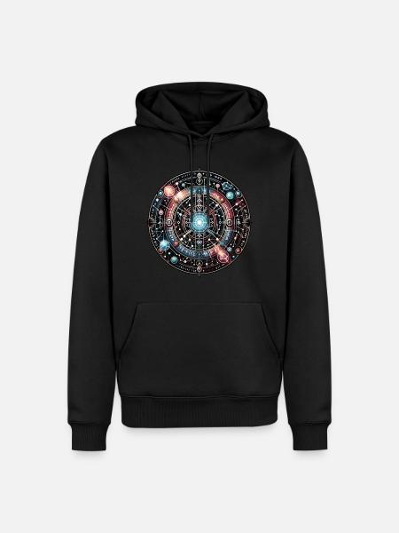 Runes viking et constellations mystiques nordiques - Herre Premium økologisk hoodie - sort