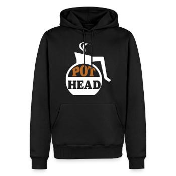 Pot head Coffee - Kaffee Geschenke - Männer Premium Bio Hoodie - Schwarz - Vorne - Nico (187cm)