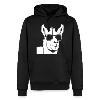 Funny Llama Wearing Sunglasses Cool Llamas - Men’s Premium Organic Hoodie - black - Front - Nico (187cm)