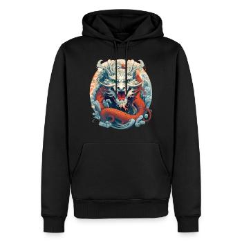Design eines chinesischen Drachen - Männer Premium Bio Hoodie - Schwarz - Vorne - Nico (187cm)