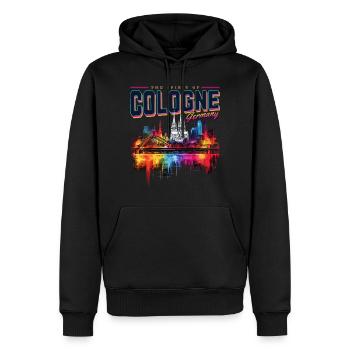 Cologne Skyline Cologne Cathedral Germany City Colorful - Men’s Premium Organic Hoodie - black - Front - Nico (187cm)