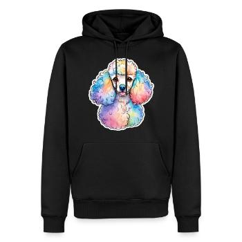 Pudel Wasserfarben - Männer Premium Bio Hoodie - Schwarz - Vorne - Nico (187cm)
