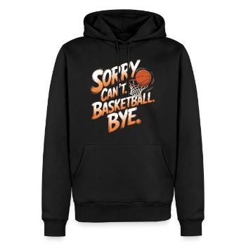 basket-ball rétro vintage joueur de basket-ball disant - Sweat à capuche Premium bio Homme - noir - Devant - Nico (187cm)