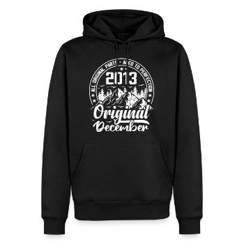 Dezember 2013 Original 11 Jahre altes Geburtstagsgeschenk - Männer Premium Bio Hoodie - Schwarz - Vorne - Nico (187cm)