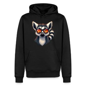 Ein stylischer Lemur mit Sonnenbrille - Männer Premium Bio Hoodie - Schwarz - Vorne - Nico (187cm)