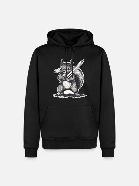 Épée Écureuil - Sweat à capuche Premium bio Homme - noir