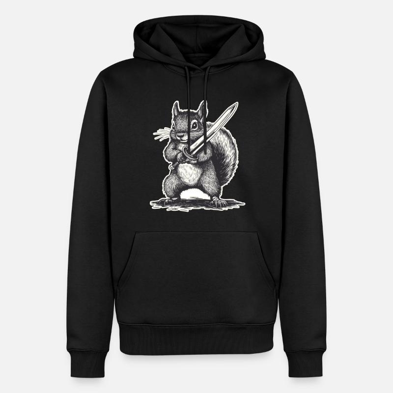 Épée Écureuil - Sweat à capuche Premium bio Homme - noir