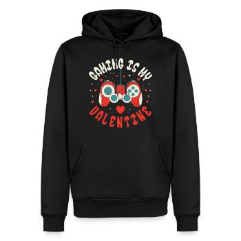 Gaming is My Valentine Funny Gamer Valentinstag - Männer Premium Bio Hoodie - Schwarz - Vorne - Nico (187cm)