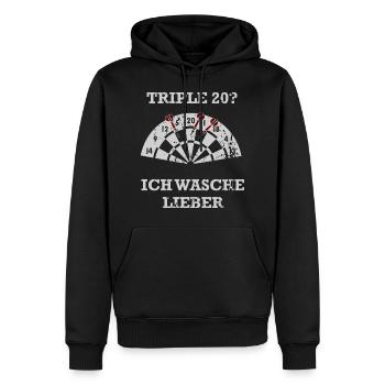 Darts Waschmaschine Triple 20 - Männer Premium Bio Hoodie - Schwarz - Vorne - Nico (187cm)
