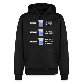 Ingénieur Optimist Pessimist Engineering - Sweat à capuche Premium bio Homme - noir - Devant - Nico (187cm)