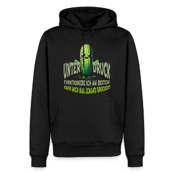 T-Shirt- Design- Kakteen und lustiger Spruch - Männer Premium Bio Hoodie - Schwarz - Vorne - Nico (187cm)