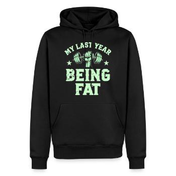 Ma dernière année en tant que t-shirt motivant - Sweat à capuche Premium bio Homme - noir - Devant - Nico (187cm)